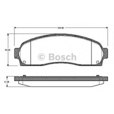 0 986 TB2 386 BOSCH Комплект тормозных колодок, дисковый тормоз