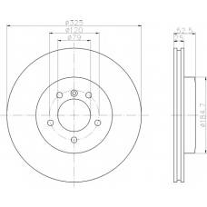 8DD 355 121-021 HELLA PAGID Тормозной диск