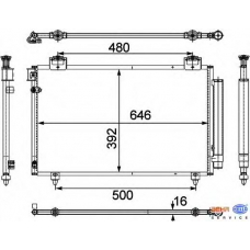 8FC 351 303-671 HELLA Конденсатор, кондиционер