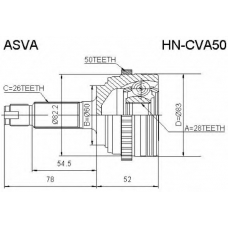 HN-CVA50 ASVA Шарнирный комплект, приводной вал