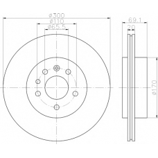 8DD 355 122-962 HELLA PAGID Тормозной диск