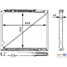 8MK 376 721-231 HELLA Радиатор, охлаждение двигателя