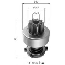 940113020358 MAGNETI MARELLI Ведущая шестерня, стартер