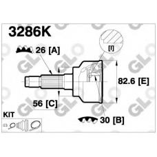 3286K GLO Шарнирный комплект, приводной вал