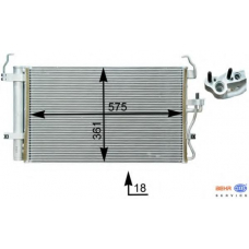 8FC 351 302-351 HELLA Конденсатор, кондиционер