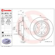 09.A616.10 BREMBO ДИСК ТОРМОЗНОЙ 