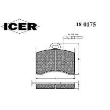 180175 ICER Комплект тормозных колодок, дисковый тормоз