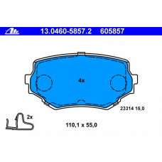 13.0460-5857.2 ATE Комплект тормозных колодок, дисковый тормоз