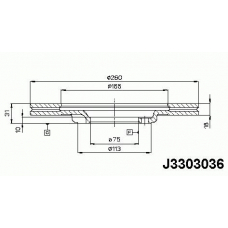 J3303036 NIPPARTS Тормозной диск