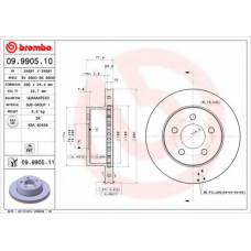 09.9905.10 BREMBO Тормозной диск