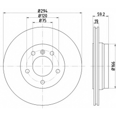 8DD 355 106-561 HELLA Тормозной диск