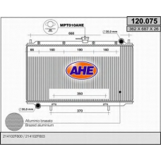 120.075 AHE Радиатор, охлаждение двигателя