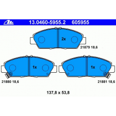 13.0460-5955.2 ATE Комплект тормозных колодок, дисковый тормоз
