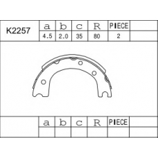 K2257 ASIMCO Комплект тормозных колодок