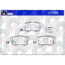 21388 GALFER Комплект тормозных колодок, дисковый тормоз