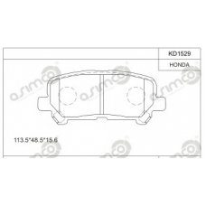 KD1529 ASIMCO Комплект тормозных колодок, дисковый тормоз