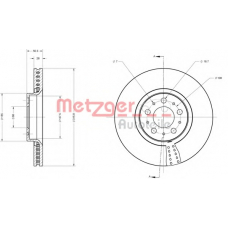 6110521 METZGER Тормозной диск