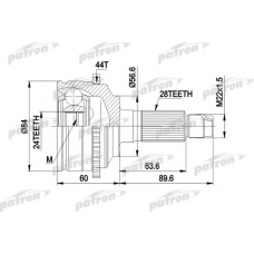 PCV3028 PATRON Шарнирный комплект, приводной вал