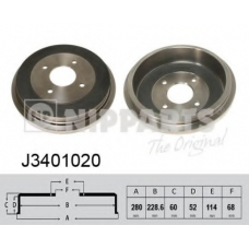 J3401020 NIPPARTS Тормозной барабан