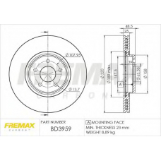 BD-3959 FREMAX Тормозной диск