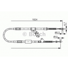 1 987 482 159 BOSCH Трос, стояночная тормозная система