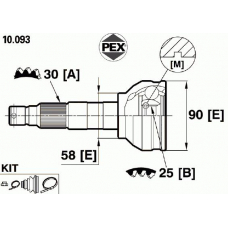 10.093 PEX Шарнир, приводной вал