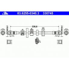 83.6255-0340.3 ATE Тормозной шланг