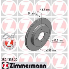 250.1333.20 ZIMMERMANN Тормозной диск