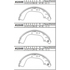 K2305 ASIMCO Комплект тормозных колодок