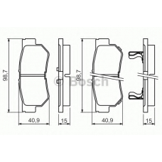 0 986 494 417 BOSCH Комплект тормозных колодок, дисковый тормоз