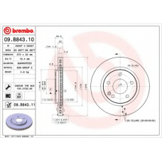 09.B843.10 BREMBO Тормозной диск