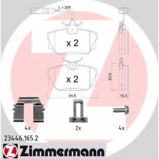 23446.165.2 ZIMMERMANN Комплект тормозных колодок, дисковый тормоз