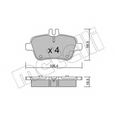 22-0966-0 METELLI Комплект тормозных колодок, дисковый тормоз