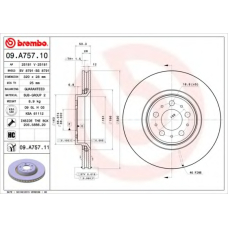 09.A757.11 BREMBO Тормозной диск