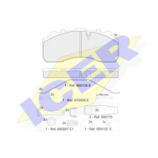 151194-225 ICER Комплект тормозных колодок, дисковый тормоз