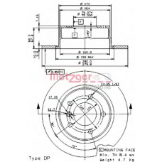 14860 V METZGER Тормозной диск