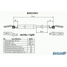 BGS10903 BUGIAD Газовая пружина, крышка багажник