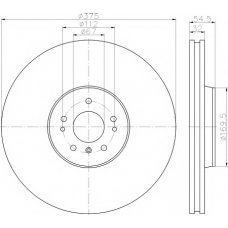 8DD 355 123-022 HELLA PAGID Тормозной диск