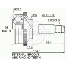 OJ-0487 InterParts Шарнирный комплект, приводной вал