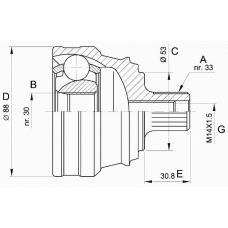 CVJ5090.10 OPEN PARTS Шарнирный комплект, приводной вал