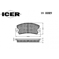 180089 ICER Комплект тормозных колодок, дисковый тормоз