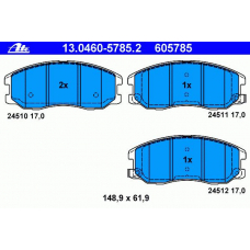 13.0460-5785.2 ATE Комплект тормозных колодок, дисковый тормоз