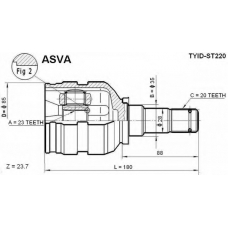 TYID-ST220 ASVA Шарнирный комплект, приводной вал