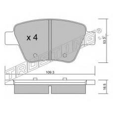 906.0 TRUSTING Комплект тормозных колодок, дисковый тормоз