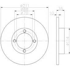 8DD 355 114-851 HELLA PAGID Тормозной диск