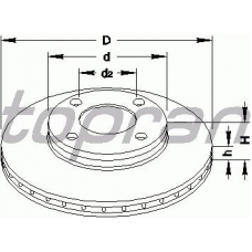 103 701 TOPRAN Тормозной диск