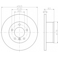 8DD 355 100-391 HELLA Тормозной диск