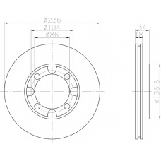 8DD 355 105-341 HELLA PAGID Тормозной диск