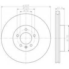 8DD 355 111-481 HELLA Тормозной диск