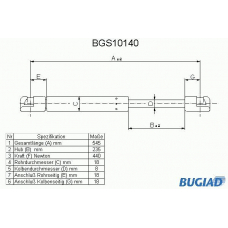 BGS10140 BUGIAD Газовая пружина, крышка багажник